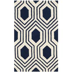 CHATHAM, DARK BLUE / IVORY, 3' X 5', Area Rug, CHT760C-3