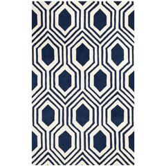 CHATHAM, DARK BLUE / IVORY, 5' X 8', Area Rug, CHT760C-5
