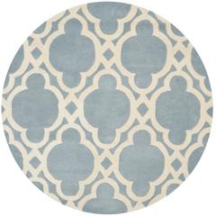 CHATHAM, BLUE / IVORY, 5' X 5' Round, Area Rug, CHT762B-5R
