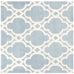 CHATHAM, BLUE / IVORY, 5' X 5' Square, Area Rug, CHT762B-5SQ