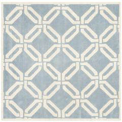 CHATHAM, BLUE / IVORY, 5' X 5' Square, Area Rug, CHT763B-5SQ