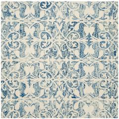 CHATHAM, DARK BLUE / IVORY, 5' X 5' Square, Area Rug, CHT765C-5SQ