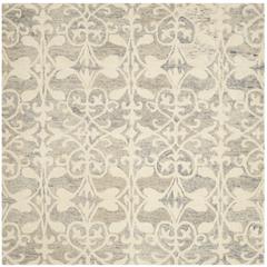 CHATHAM, LIGHT GREY / IVORY, 5' X 5' Square, Area Rug