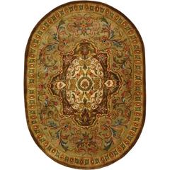 CLASSIC, BEIGE / OLIVE, 4'-6" X 6'-6" Oval, Area Rug