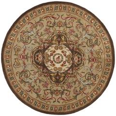 CLASSIC, BEIGE / OLIVE, 3'-6" X 3'-6" Round, Area Rug