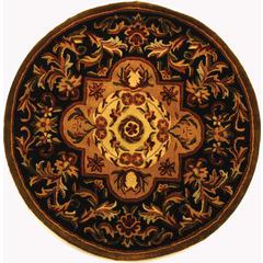 CLASSIC, BLACK / BEIGE, 3'-6" X 3'-6" Round, Area Rug