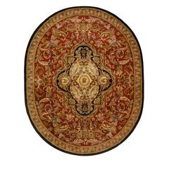 CLASSIC, RED / BLACK, 7'-6" X 9'-6" Oval, Area Rug