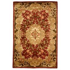 CLASSIC, RUST / GREEN, 4' X 6', Area Rug
