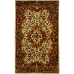 CLASSIC, IVORY / GREEN, 3' X 5', Area Rug