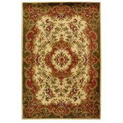 CLASSIC, IVORY / GREEN, 5' X 8', Area Rug