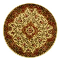 CLASSIC, IVORY / GREEN, 8' X 8' Round, Area Rug