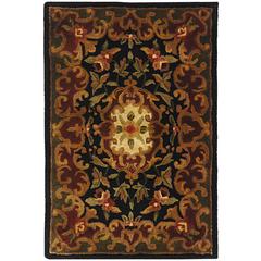 CLASSIC, BLACK / GREEN, 2' X 3', Area Rug