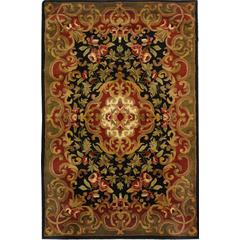 CLASSIC, BLACK / GREEN, 4' X 6', Area Rug