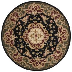 CLASSIC, BLACK / GREEN, 3'-6" X 3'-6" Round, Area Rug
