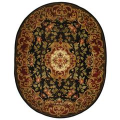 CLASSIC, BLACK / GREEN, 7'-6" X 9'-6" Oval, Area Rug