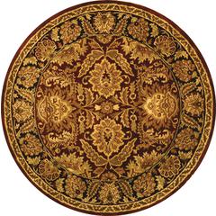 CLASSIC, BURGUNDY / BLACK, 3'-6" X 3'-6" Round, Area Rug, CL239B-4R