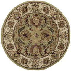 CLASSIC, GREEN / IVORY, 3'-6" X 3'-6" Round, Area Rug