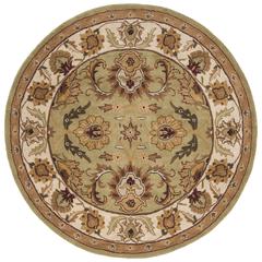 CLASSIC, GREEN / IVORY, 6' X 6' Round, Area Rug
