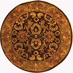 CLASSIC, BURGUNDY / GOLD, 3'-6" X 3'-6" Round, Area Rug