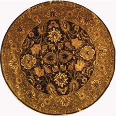 CLASSIC, BURGUNDY / GOLD, 6' X 6' Round, Area Rug