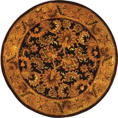 CLASSIC, DARK PLUM / GOLD, 3'-6" X 3'-6" Round, Area Rug