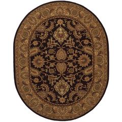CLASSIC, EGGPLANT / GOLD, 7'-6" X 9'-6" Oval, Area Rug