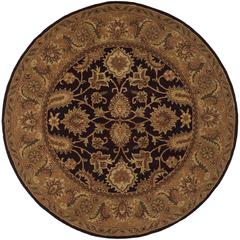 CLASSIC, DARK PLUM / GOLD, 8' X 8' Round, Area Rug