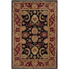 CLASSIC, BLACK / BURGUNDY, 6' X 9', Area Rug