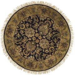 CLASSIC, BLACK / GOLD, 3'-6" X 3'-6" Round, Area Rug, CL252A-4R