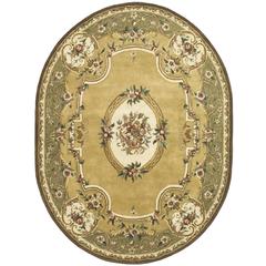 CLASSIC, LIGHT GOLD / GREEN, 4'-6" X 6'-6" Oval, Area Rug