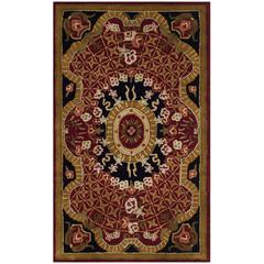 CLASSIC, BURGUNDY / BLACK, 3' X 5', Area Rug, CL304B-3