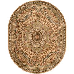 CLASSIC, TOUPE / LIGHT GREEN, 4'-6" X 6'-6" Oval, Area Rug