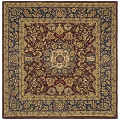 CLASSIC, BURGUNDY / NAVY, 6' X 6' Square, Area Rug