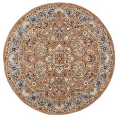 CLASSIC, BEIGE / LIGHT BLUE, 3'-6" X 3'-6" Round, Area Rug