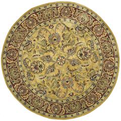 CLASSIC, GOLD / RED, 3'-6" X 3'-6" Round, Area Rug