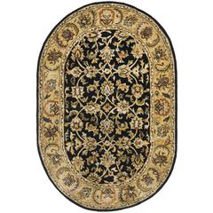 CLASSIC, BLACK / GOLD, 4'-6" X 6'-6" Oval, Area Rug, CL758B-5OV