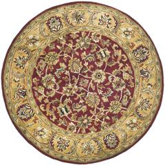 CLASSIC, RED / GOLD, 3'-6" X 3'-6" Round, Area Rug