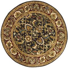 CLASSIC, DARK OLIVE / RED, 3'-6" X 3'-6" Round, Area Rug