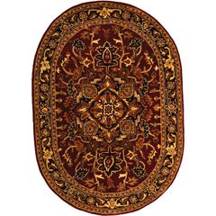 CLASSIC, RED / NAVY, 4'-6" X 6'-6" Oval, Area Rug