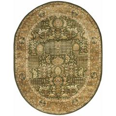 CLASSIC, LIGHT GREEN / GOLD, 4'-6" X 6'-6" Oval, Area Rug, CL764B-5OV