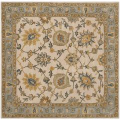 CLASSIC, IVORY / LIGHT BLUE, 6' X 6' Square, Area Rug