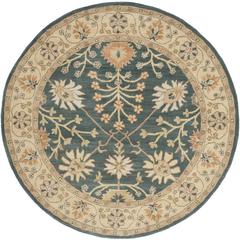 CLASSIC, BLUE / LIGHT GOLD, 6' X 6' Round, Area Rug