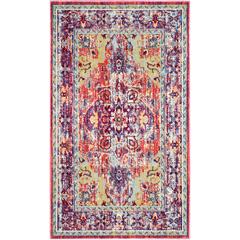 CLAREMONT, PURPLE / CORAL, 3'-3" X 5'-3", Area Rug