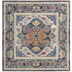 CLAREMONT, BLUE / PURPLE, 6'-7" X 6'-7" Square, Area Rug