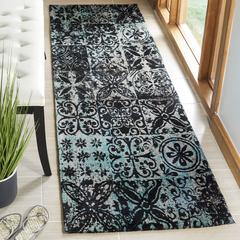 CLV-CLASSIC VINTAGE, TEAL / BLACK, 2'-3" X 8', Area Rug