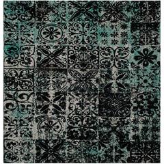 CLV-CLASSIC VINTAGE, TEAL / BLACK, 6' X 6' Square, Area Rug