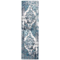 CLASSIC VINTAGE, BLUE / IVORY, 2'-3" X 8', Area Rug