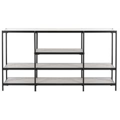 Petra 3 Tier Console Table, Beige/Black