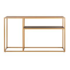 Octavia Console Table, Walnut/Gold