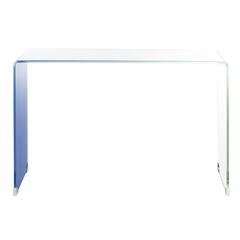 Crysta Ombre Glass Console Table, Clear/Blue